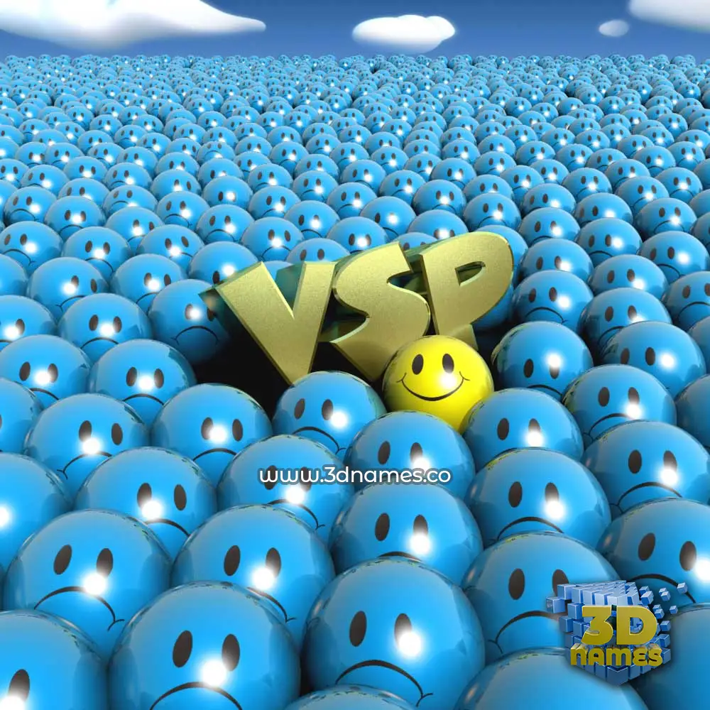 vsp in Special Smileys style - 3D name wallpaper