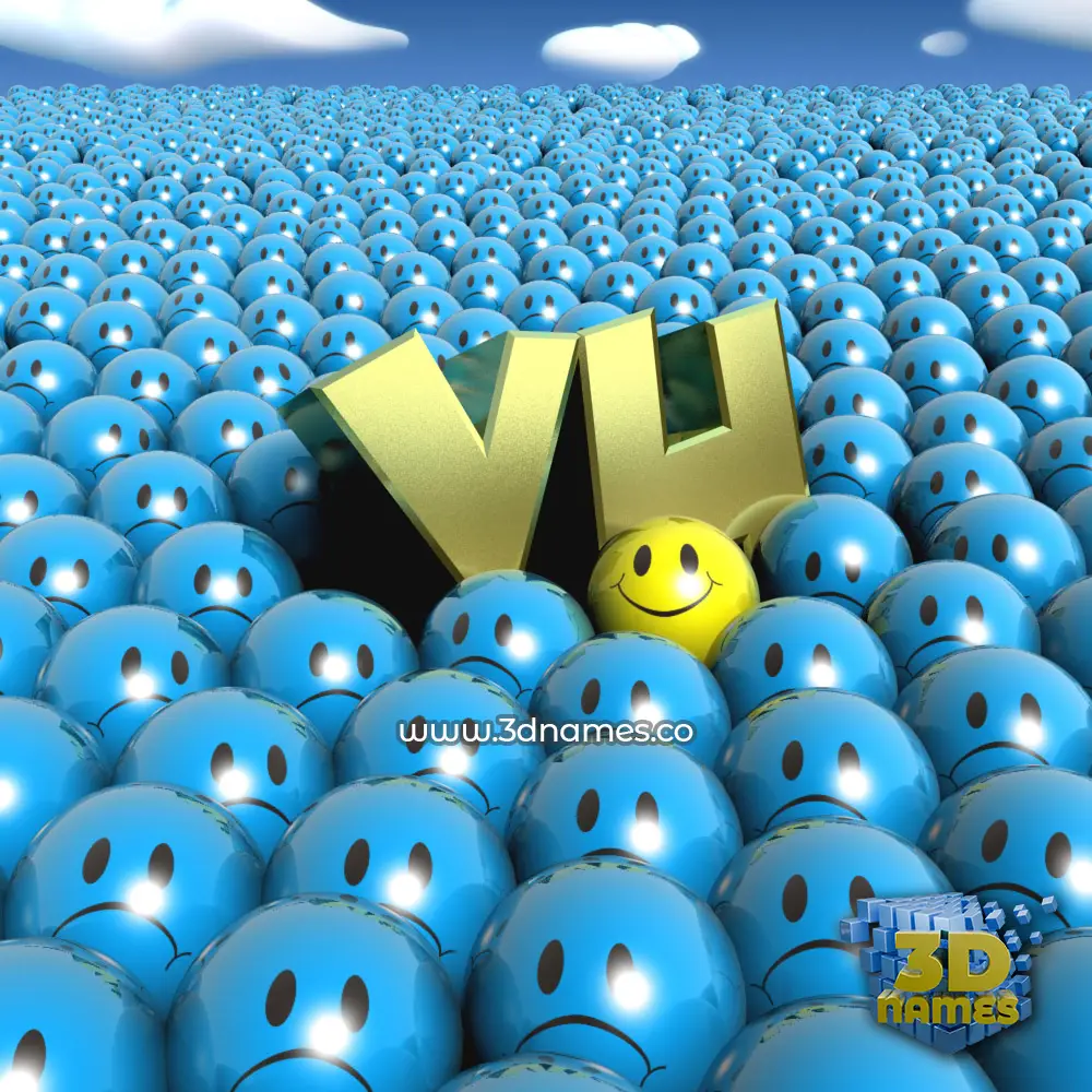 vu in Special Smileys style - 3D name wallpaper