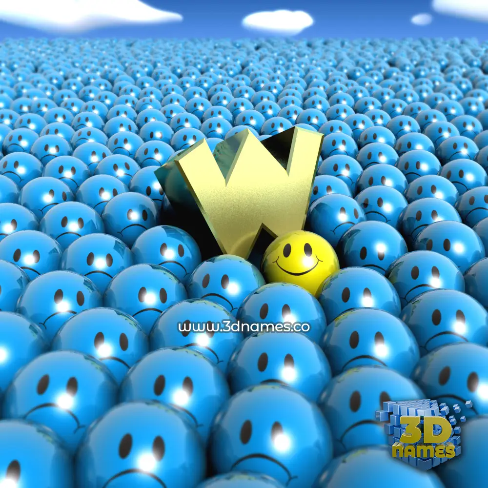 w in Special Smileys style - 3D name wallpaper