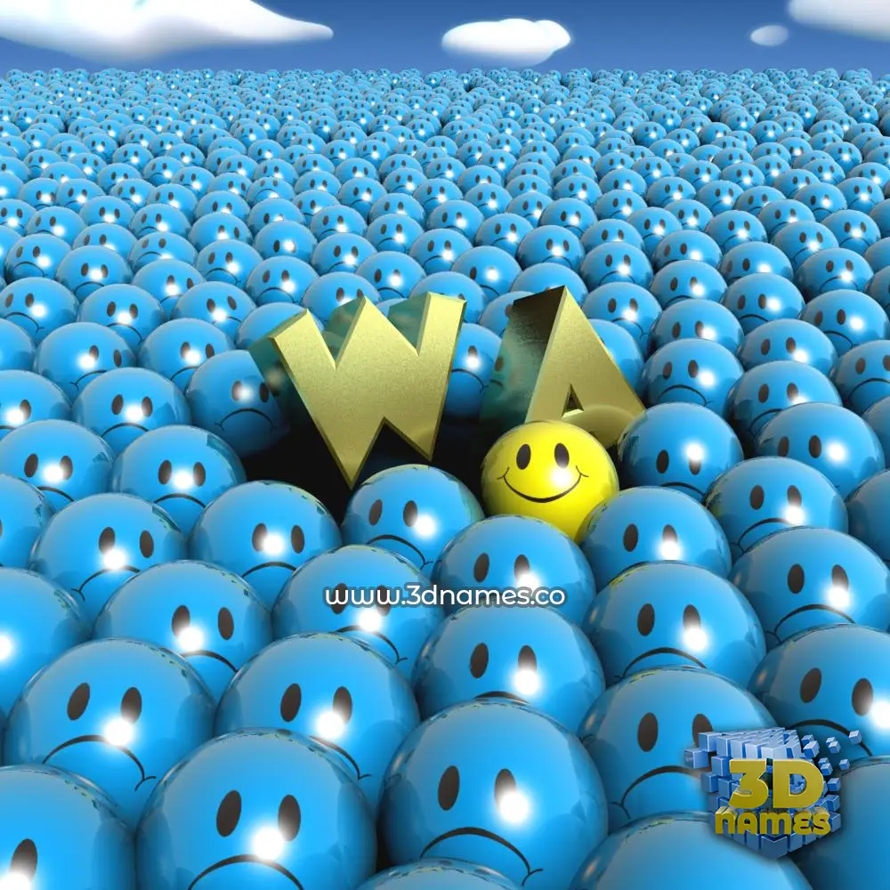w a in Special Smileys style - 3D name wallpaper