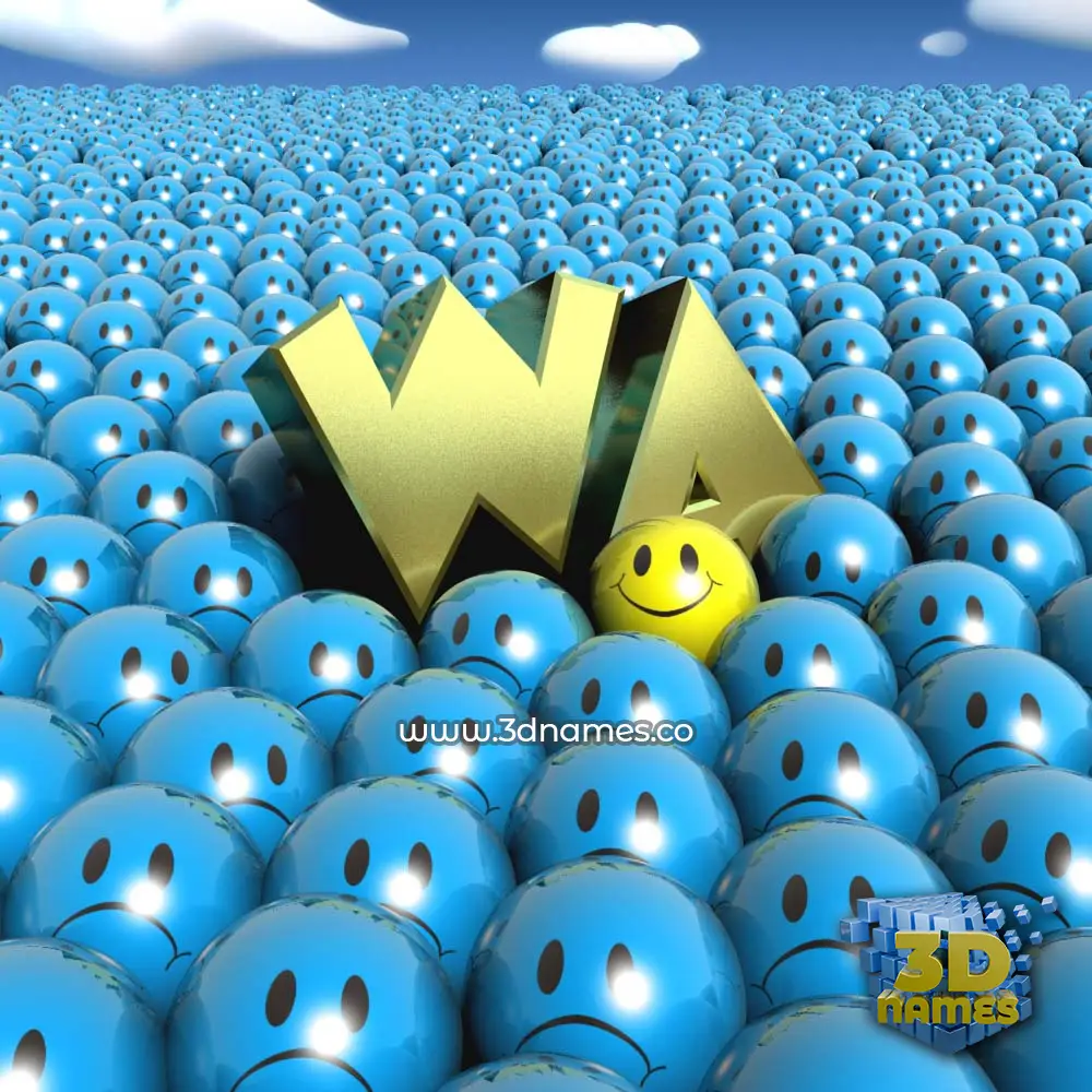 wa in Special Smileys style - 3D name wallpaper