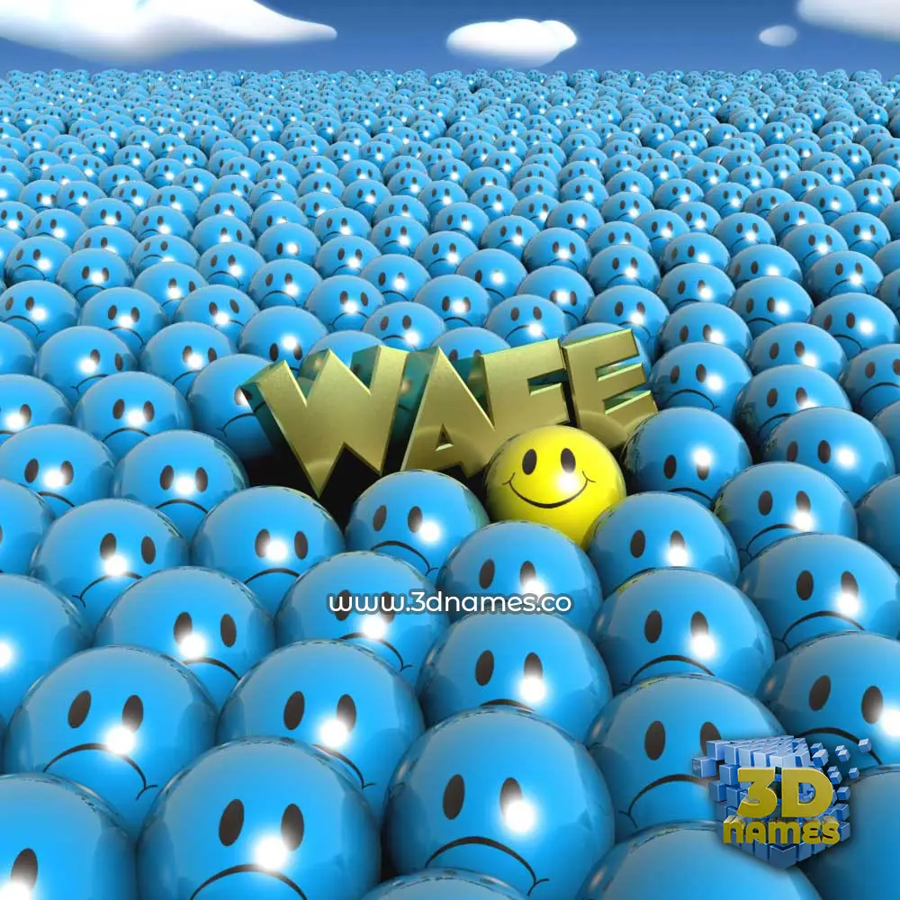 wafe in Special Smileys style - 3D name wallpaper