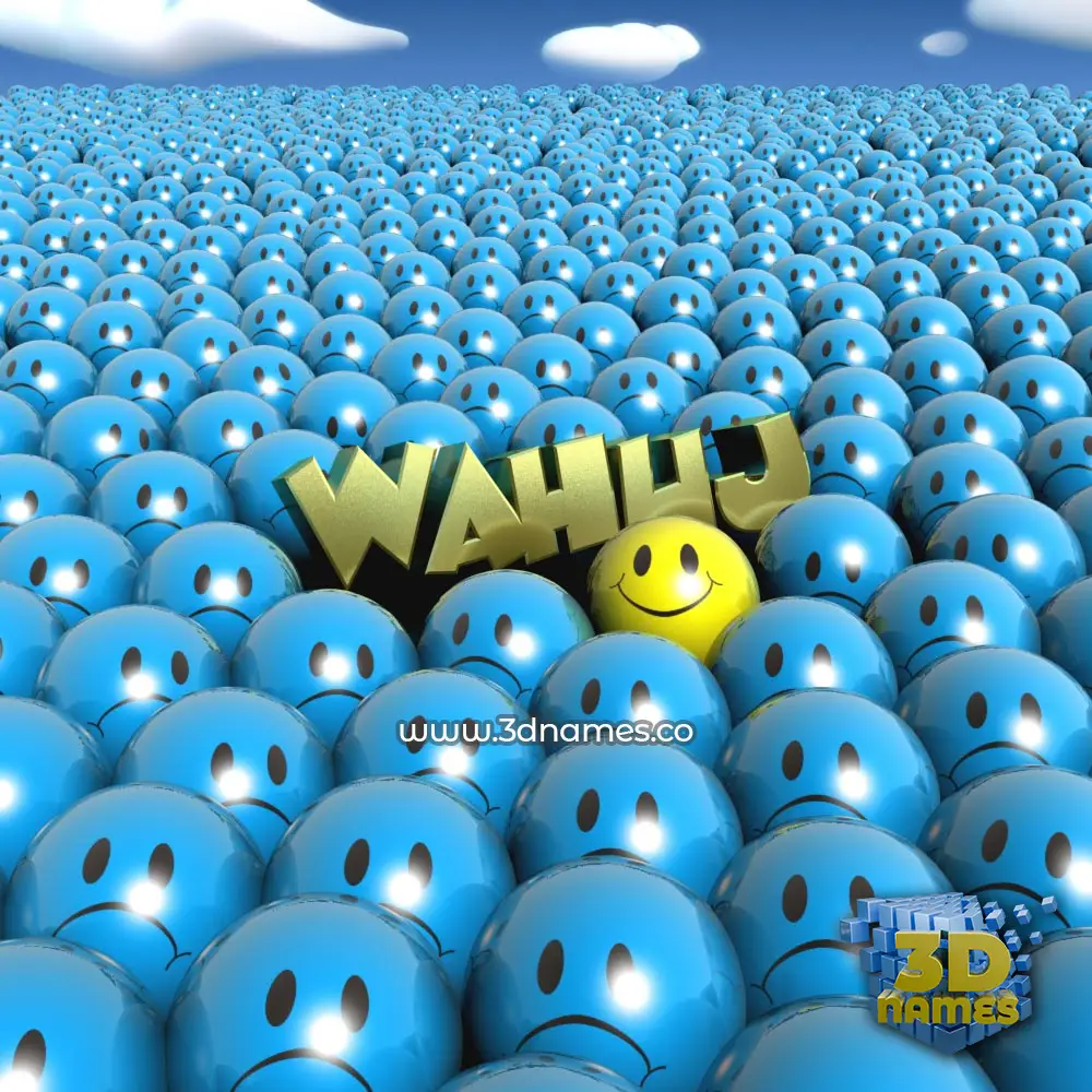 wahuj in Special Smileys style - 3D name wallpaper