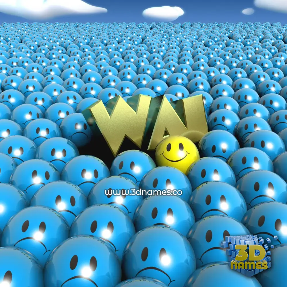 wai in Special Smileys style - 3D name wallpaper