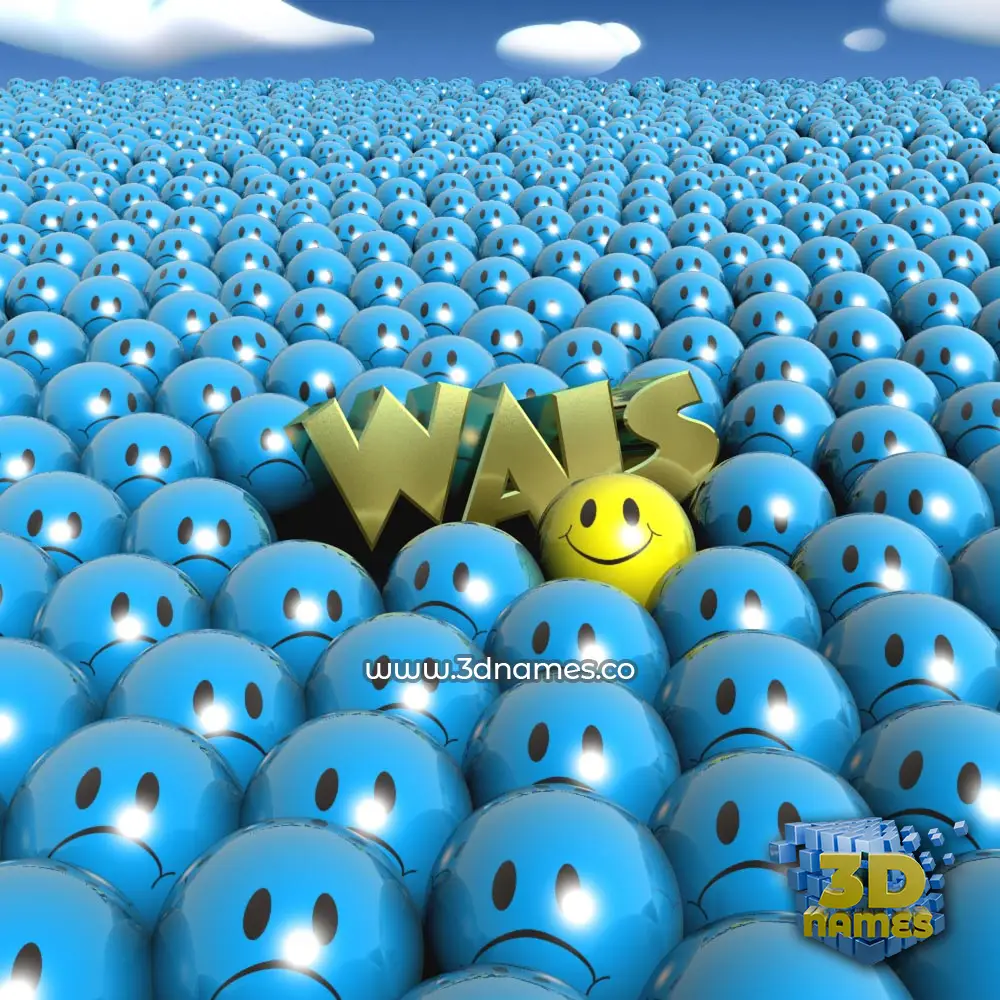wais in Special Smileys style - 3D name wallpaper