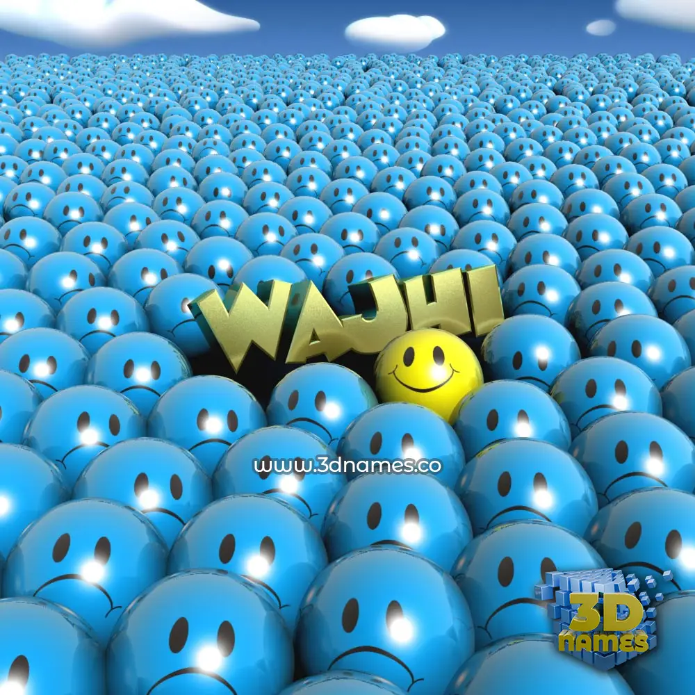 wajhi in Special Smileys style - 3D name wallpaper