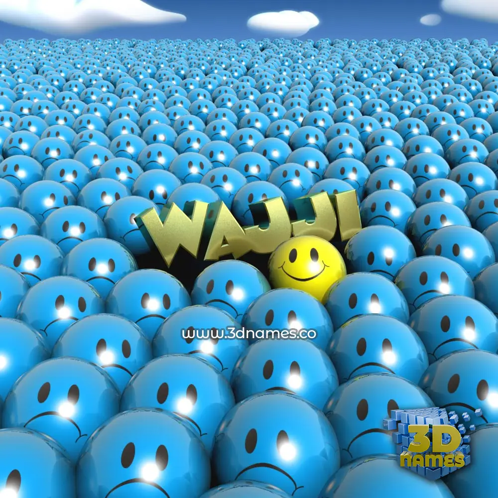 wajji in Special Smileys style - 3D name wallpaper
