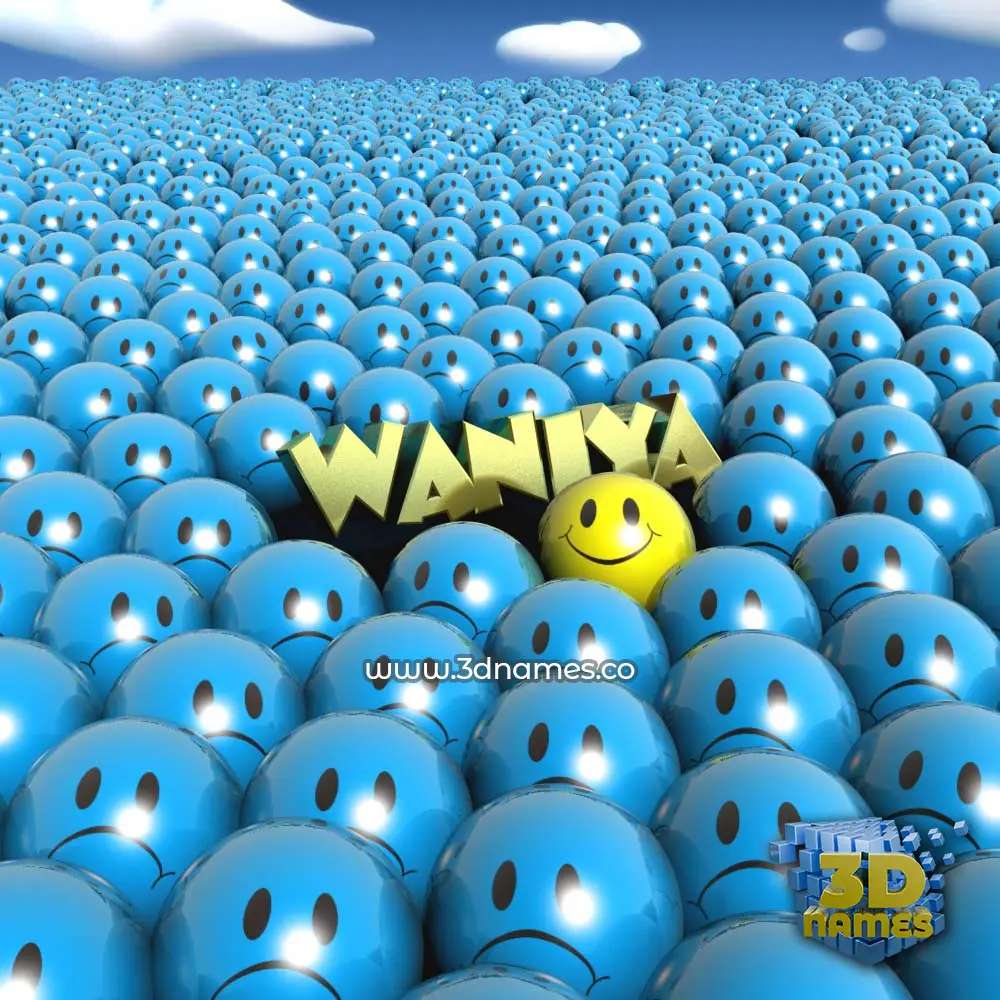 waniya in Special Smileys style - 3D name wallpaper
