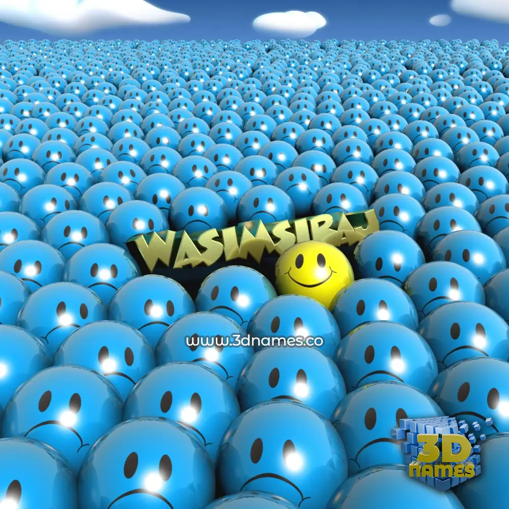 wasimsiraj in Special Smileys style - 3D name wallpaper