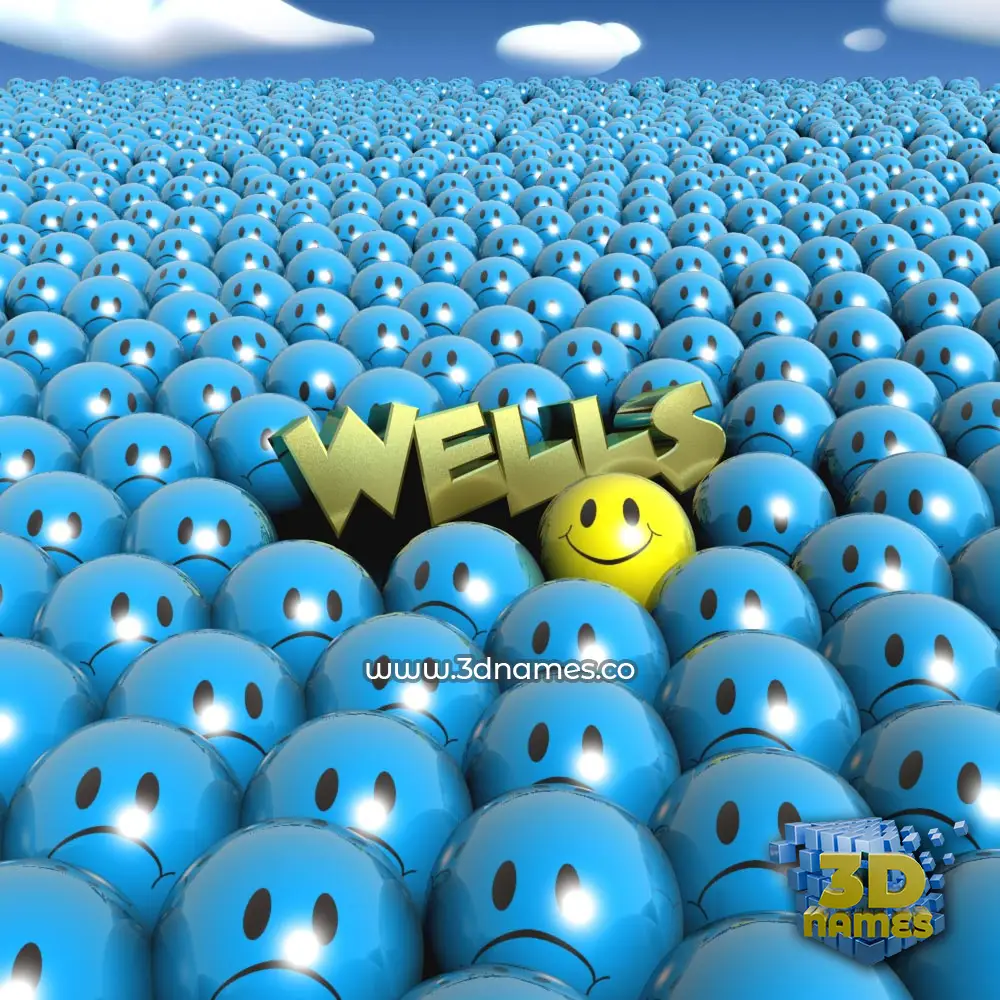wells in Special Smileys style - 3D name wallpaper