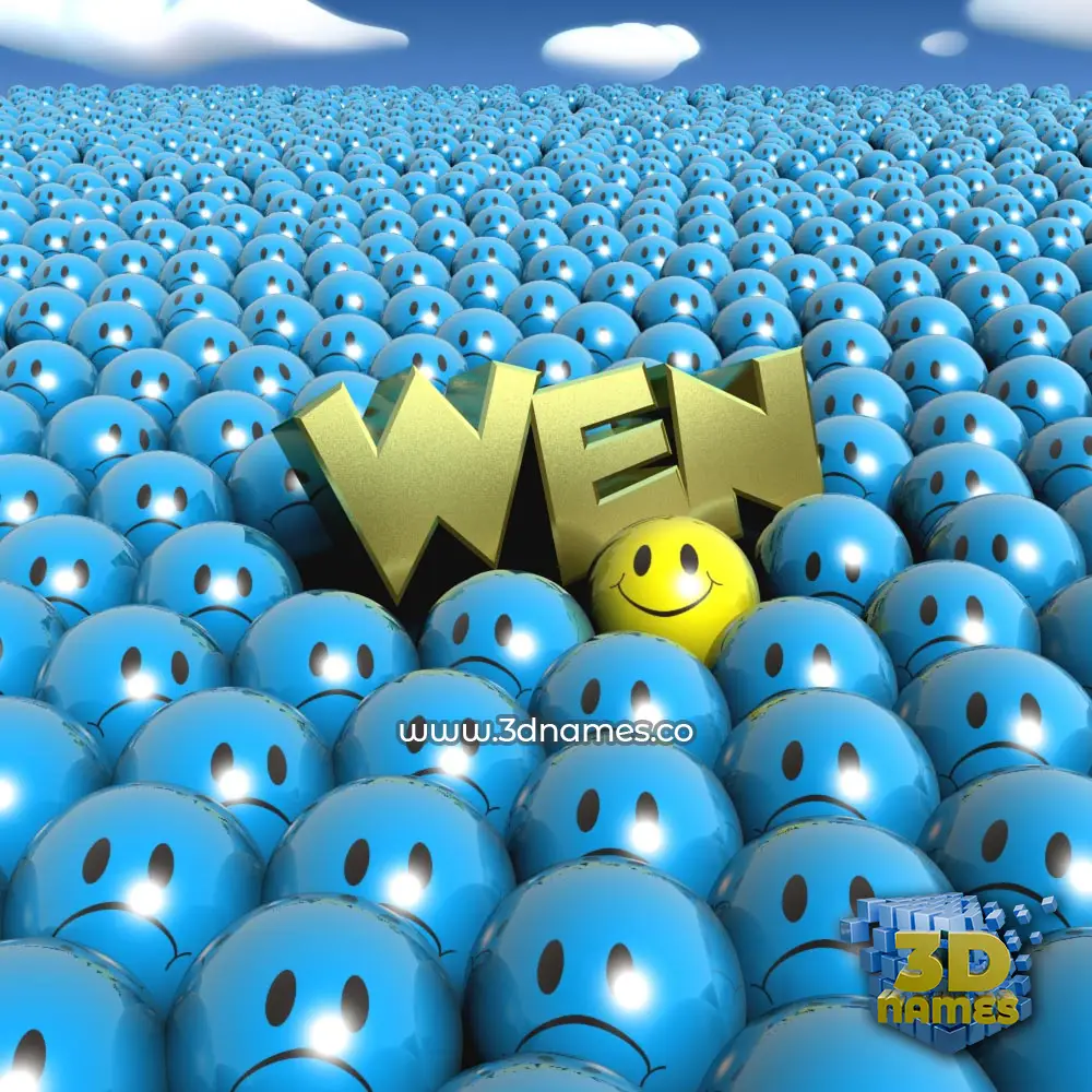 wen in Special Smileys style - 3D name wallpaper
