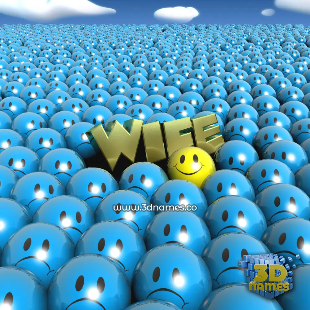 wife in Special Smileys style - 3D name wallpaper