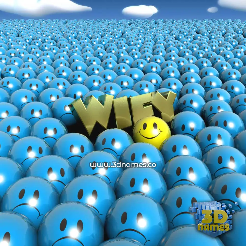 wify in Special Smileys style - 3D name wallpaper