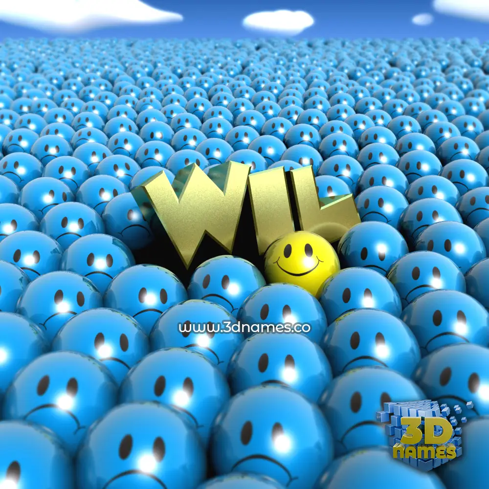 wil in Special Smileys style - 3D name wallpaper