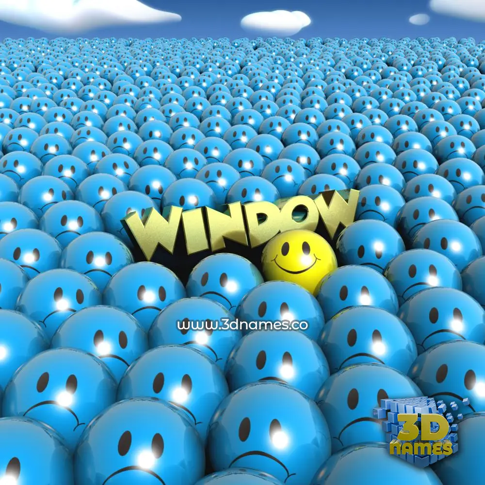 window in Special Smileys style - 3D name wallpaper