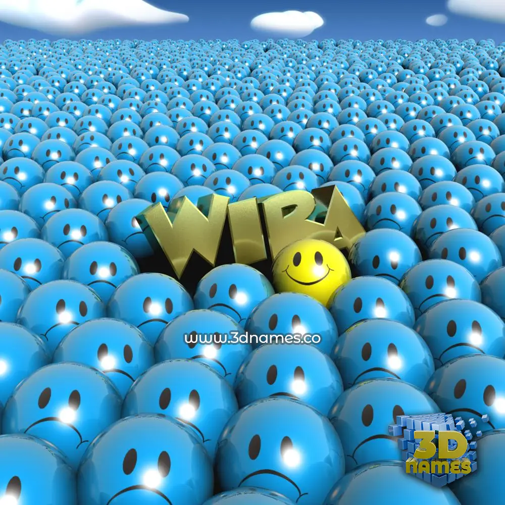 wira in Special Smileys style - 3D name wallpaper