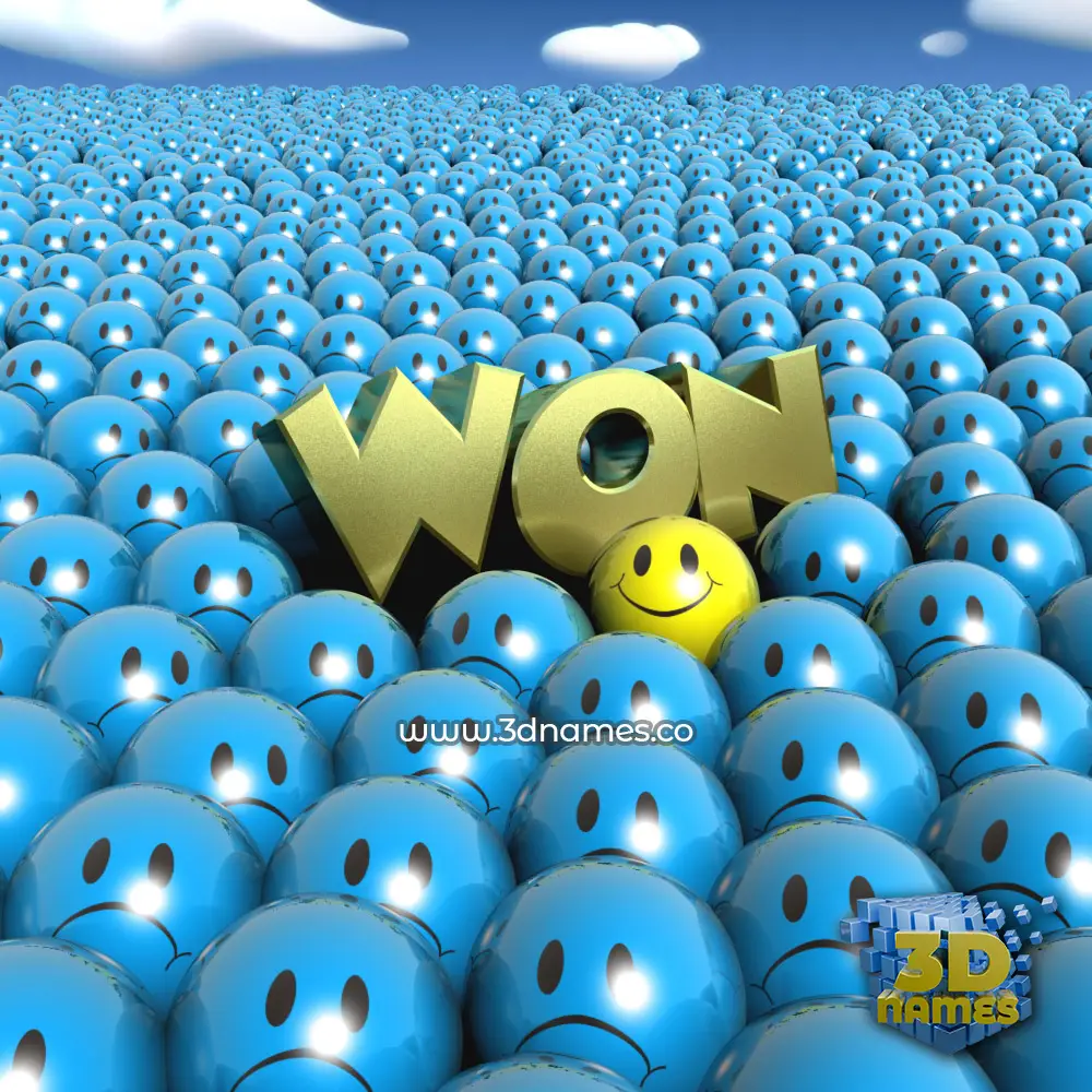 won in Special Smileys style - 3D name wallpaper