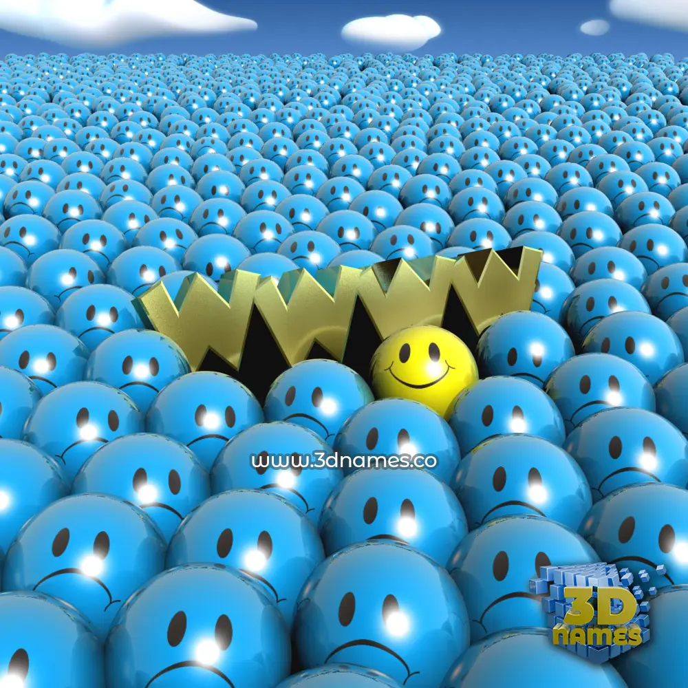 wwww in Special Smileys style - 3D name wallpaper