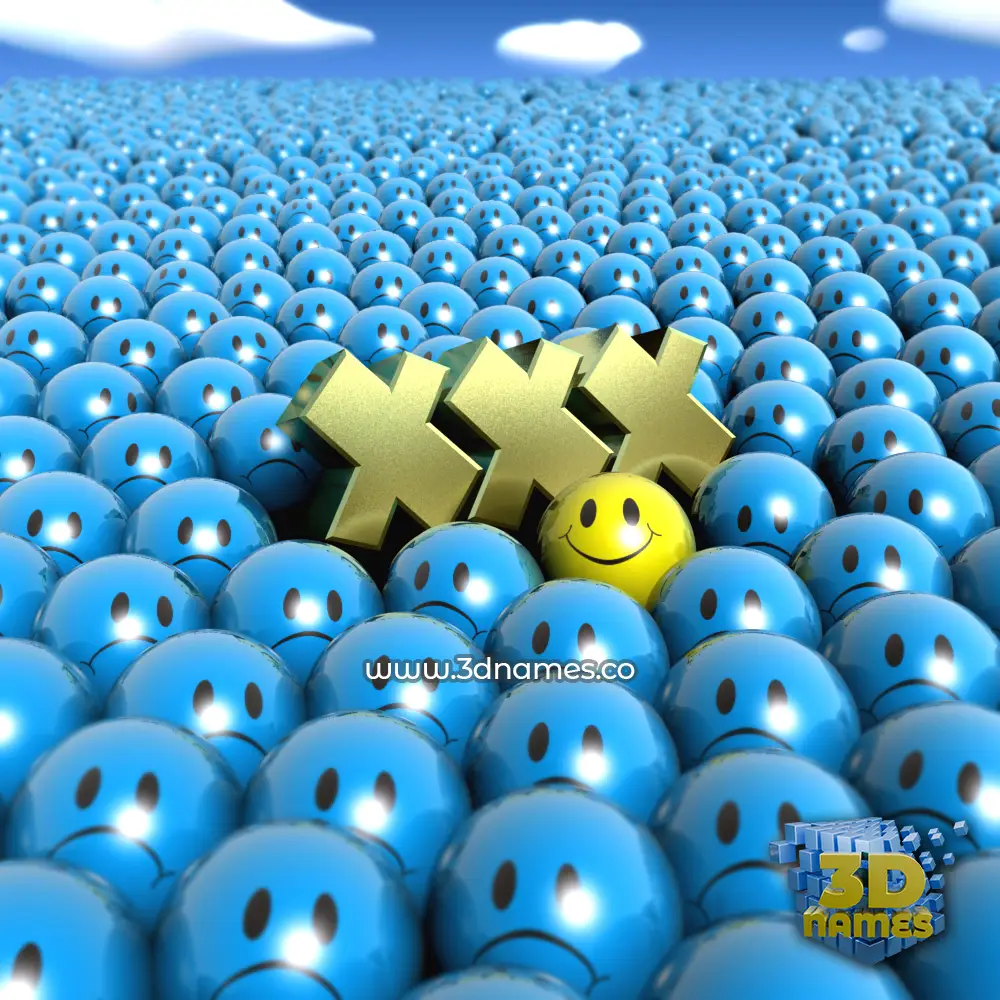 xxx in Special Smileys style - 3D name wallpaper