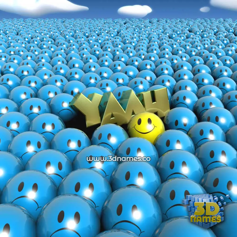 yaah in Special Smileys style - 3D name wallpaper