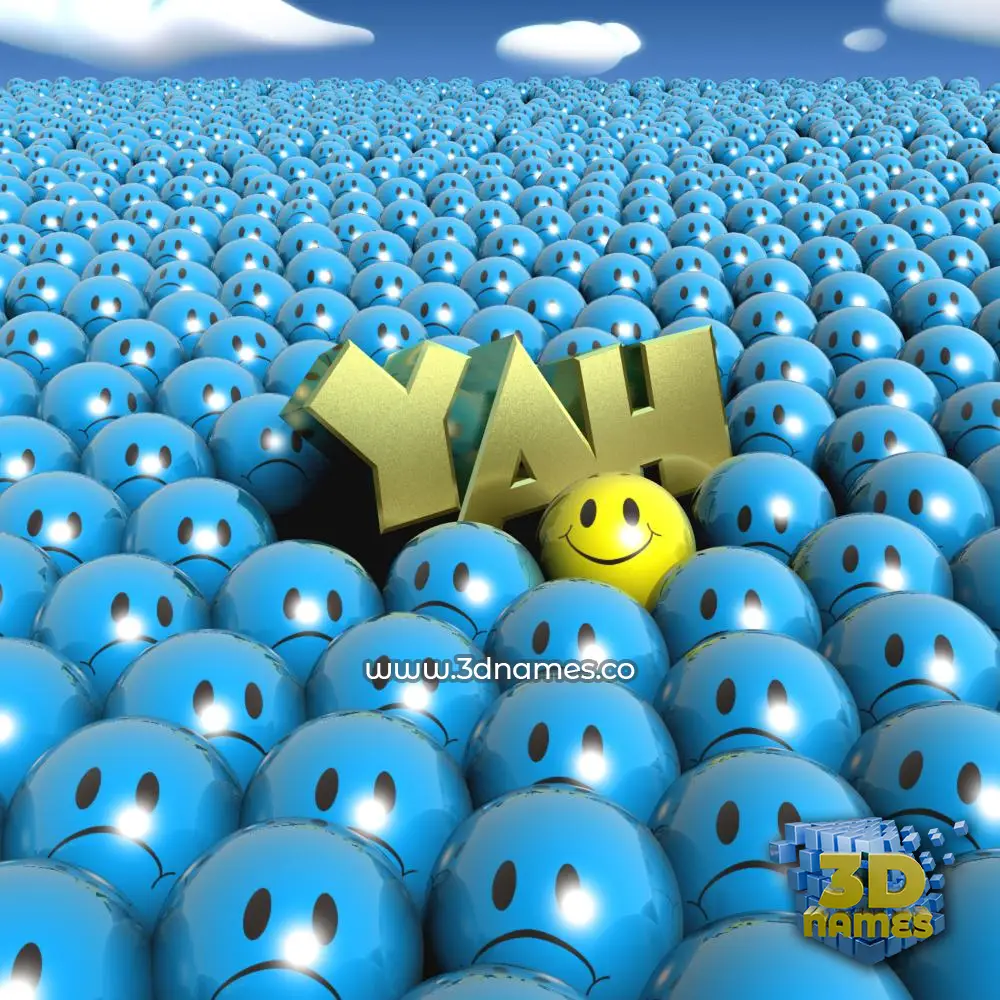 yah in Special Smileys style - 3D name wallpaper