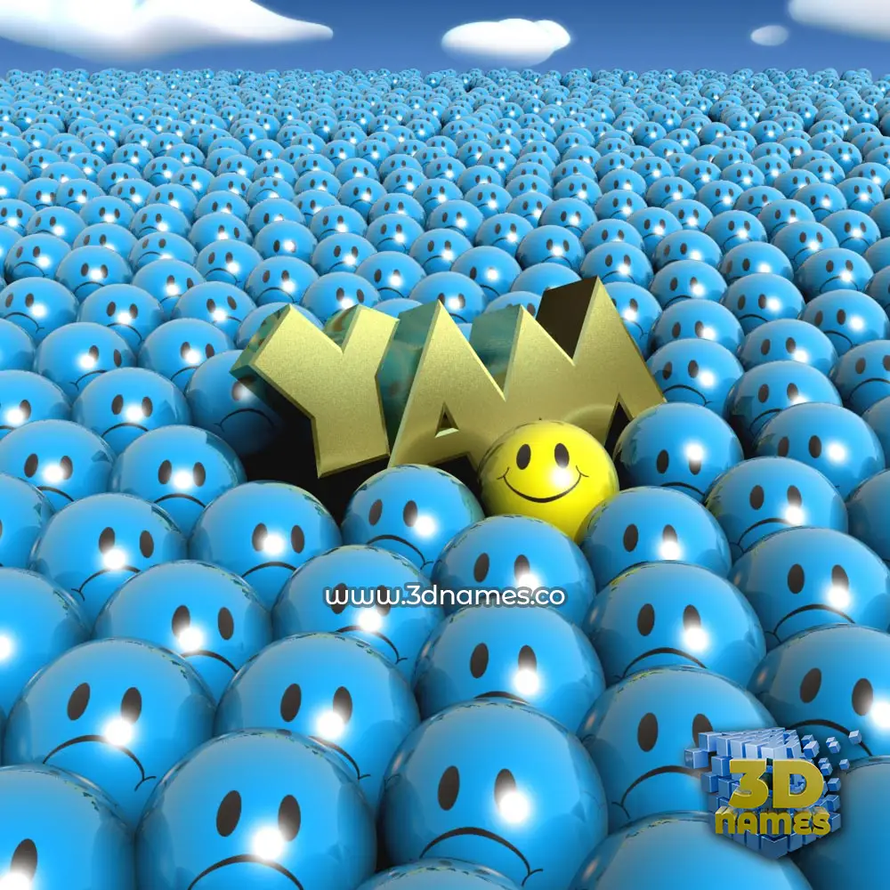 yam in Special Smileys style - 3D name wallpaper