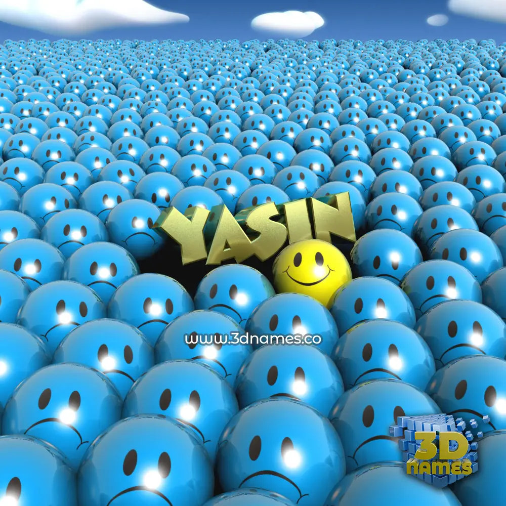 yasin in Special Smileys style - 3D name wallpaper
