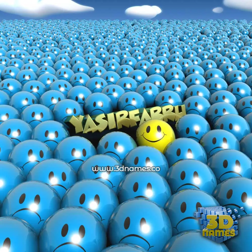 yasirfarru in Special Smileys style - 3D name wallpaper