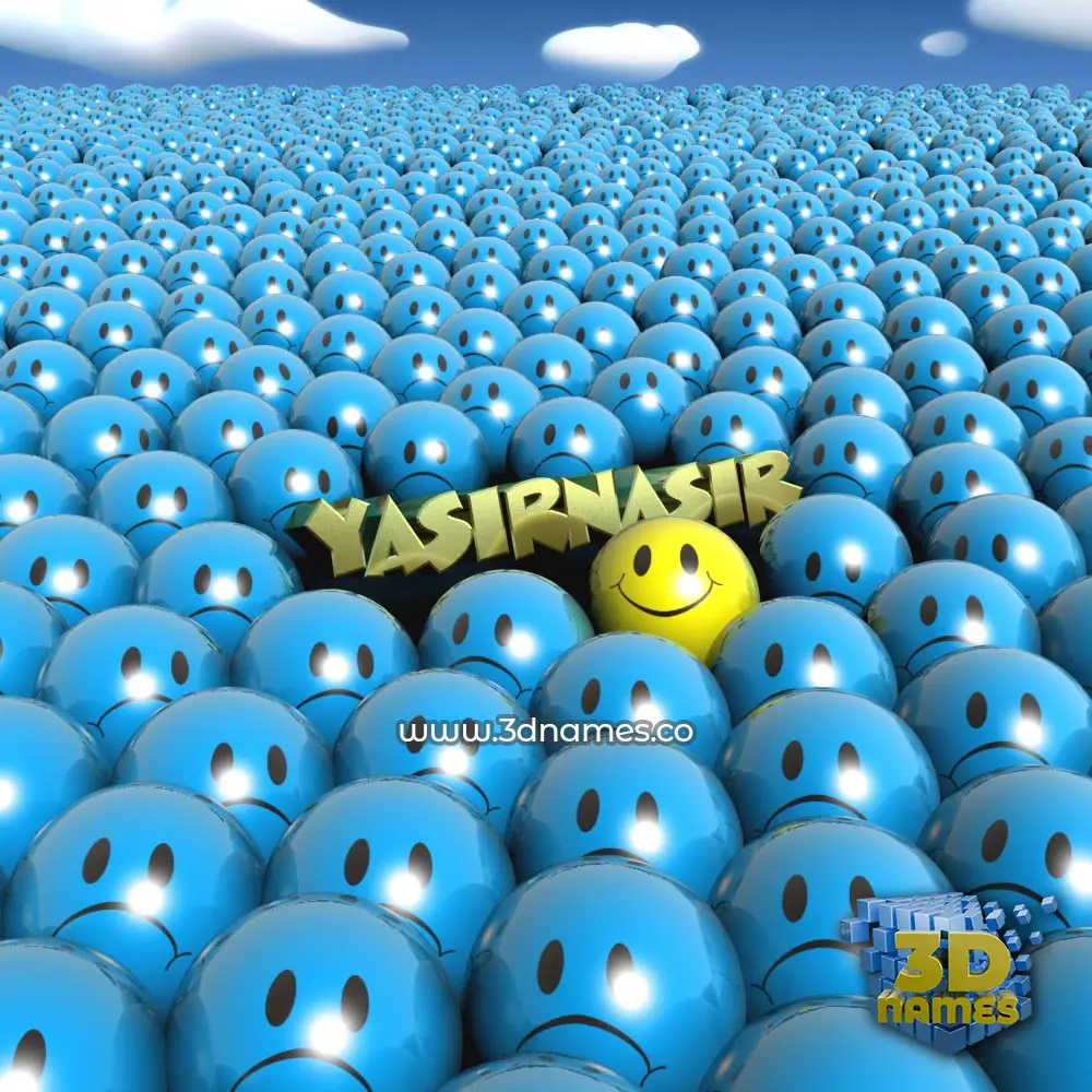 yasirnasir in Special Smileys style - 3D name wallpaper