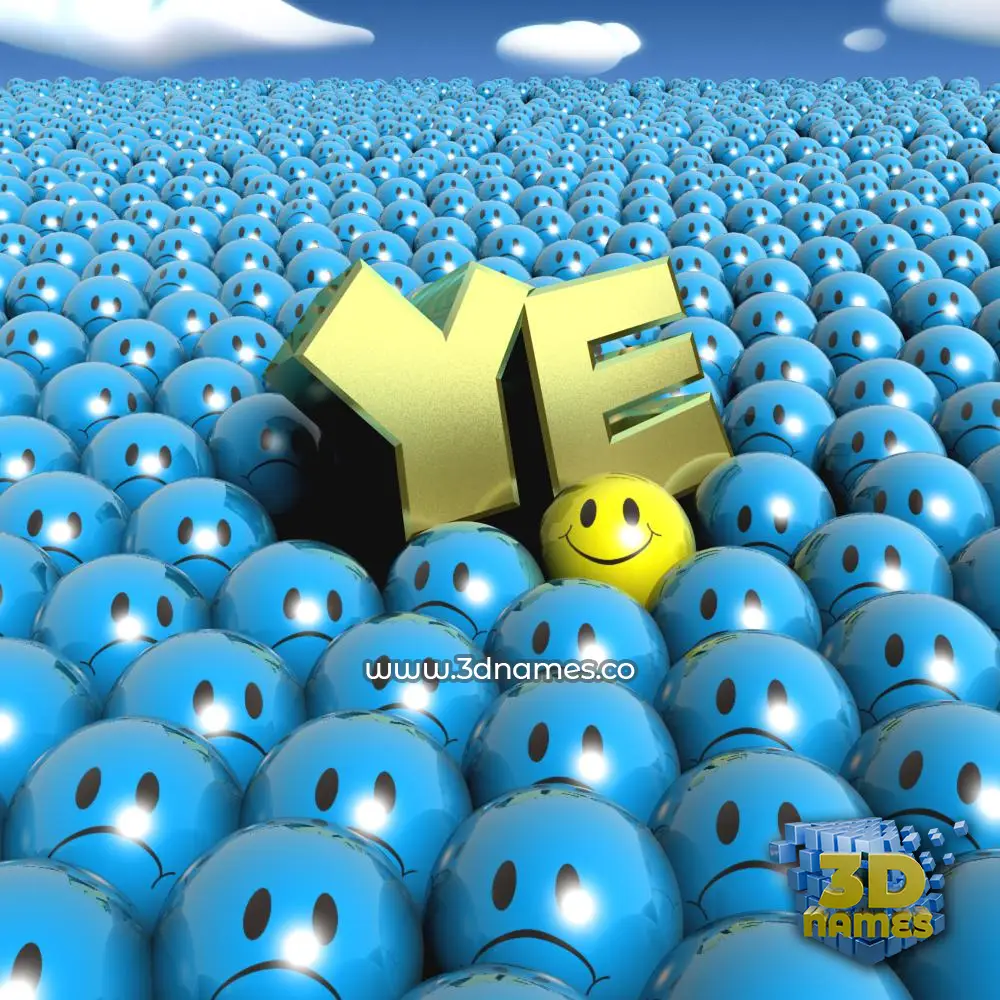 ye in Special Smileys style - 3D name wallpaper