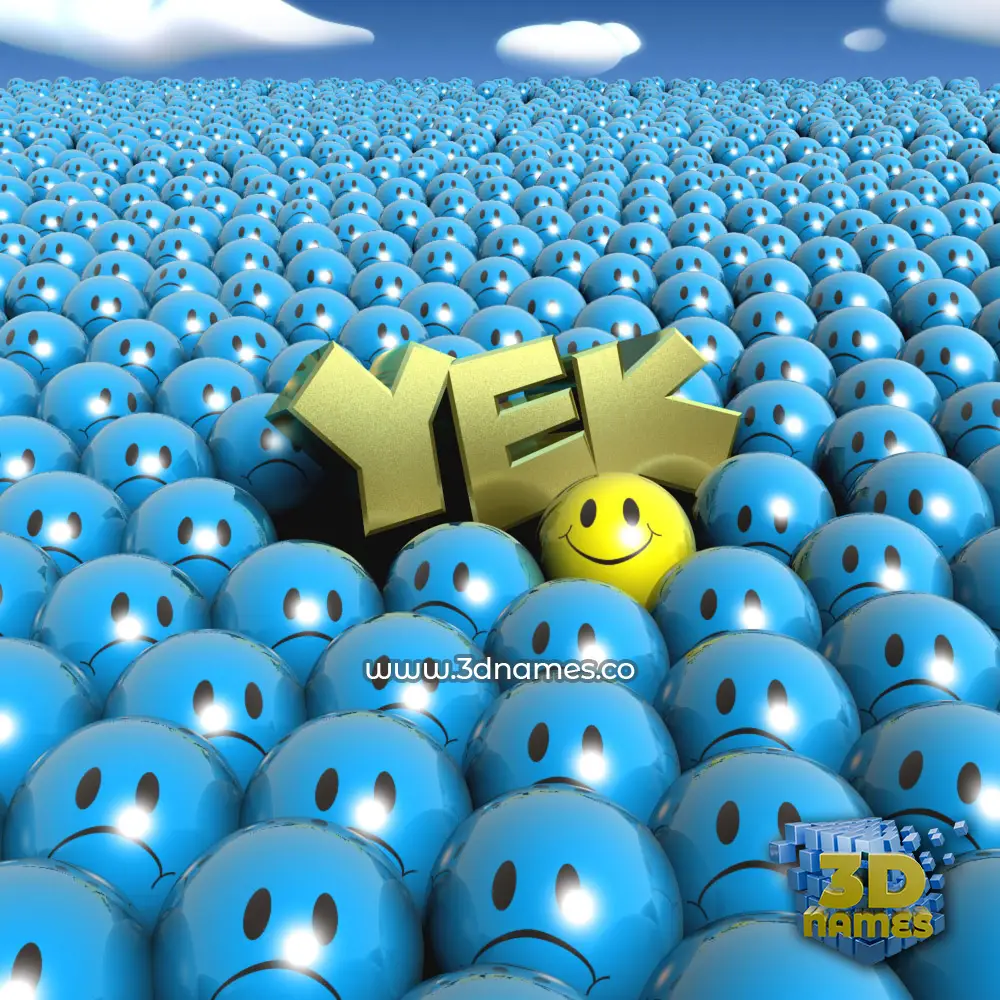yek in Special Smileys style - 3D name wallpaper