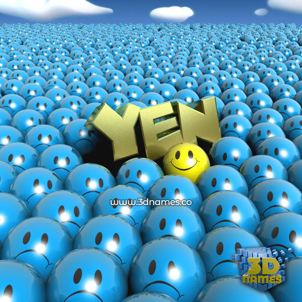 yen in Special Smileys style - 3D name wallpaper