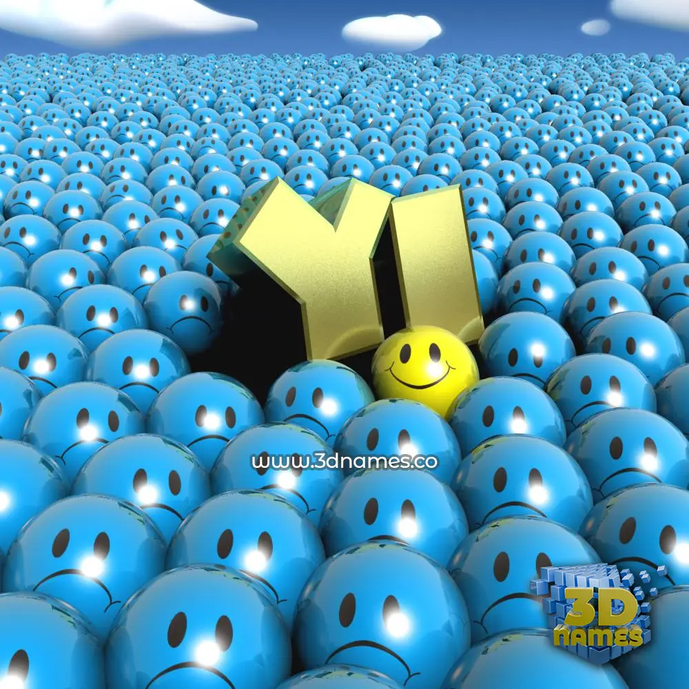 yi in Special Smileys style - 3D name wallpaper