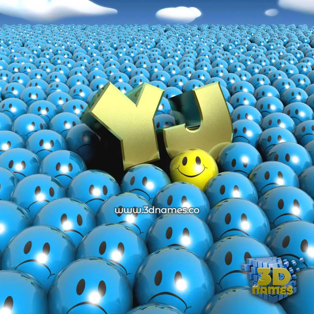 yj in Special Smileys style - 3D name wallpaper