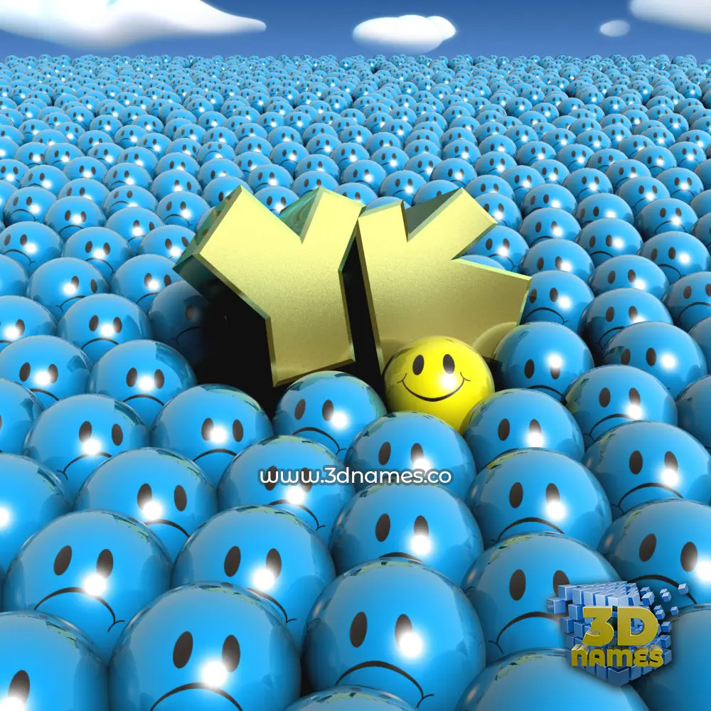 yk in Special Smileys style - 3D name wallpaper