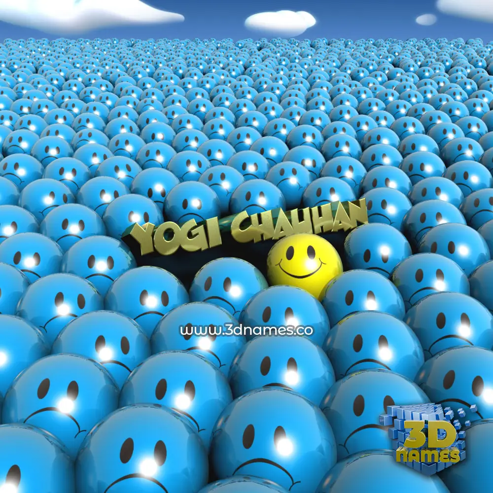 yogi chauhan in Special Smileys style - 3D name wallpaper