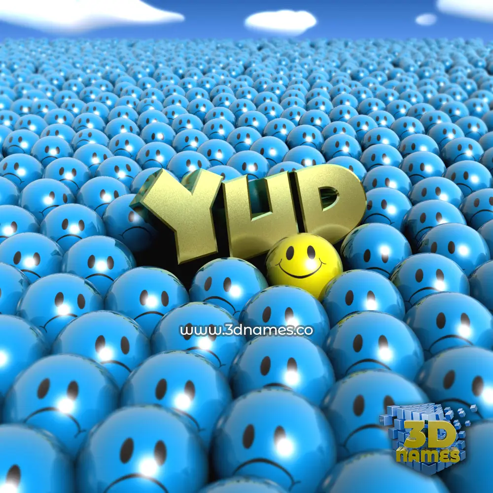 yud in Special Smileys style - 3D name wallpaper