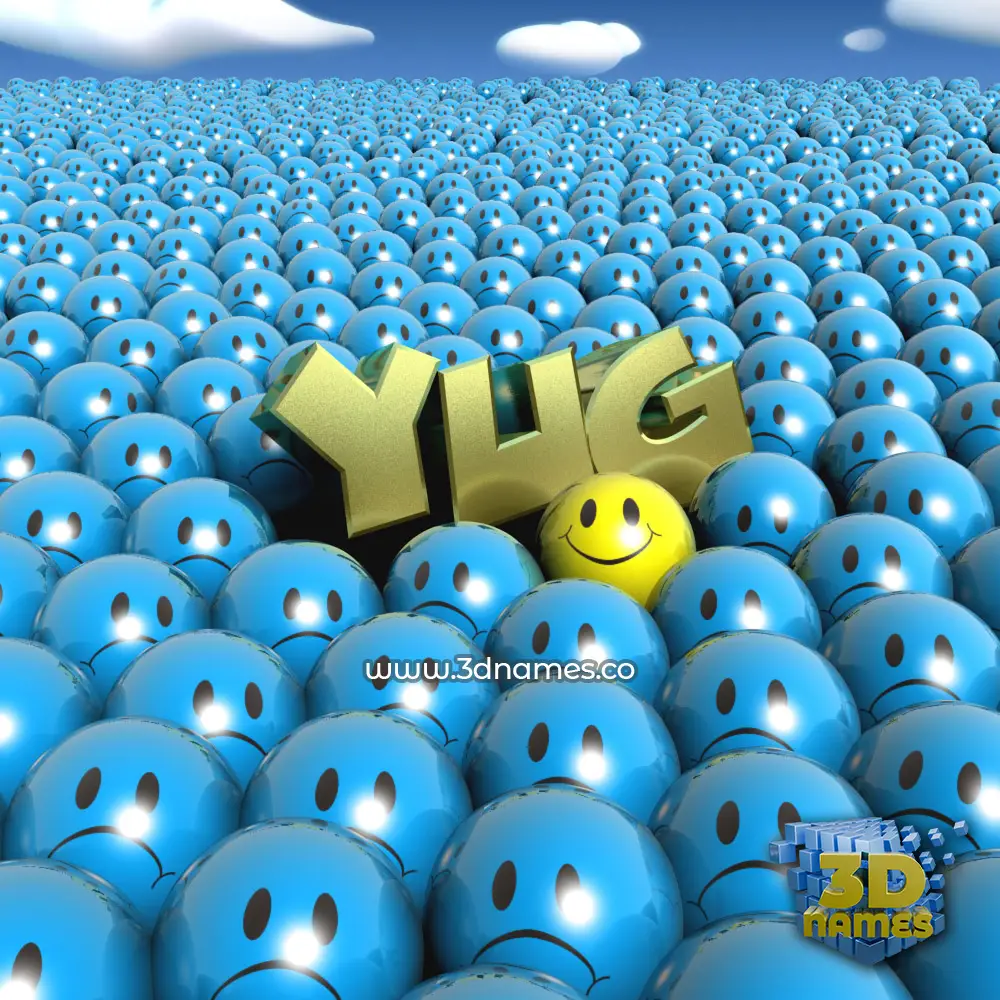 yug in Special Smileys style - 3D name wallpaper
