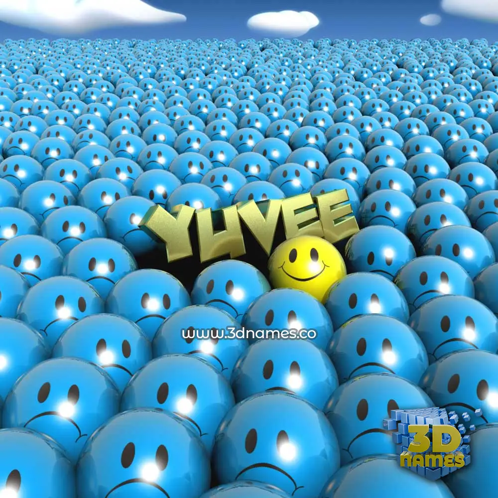 yuvee in Special Smileys style - 3D name wallpaper