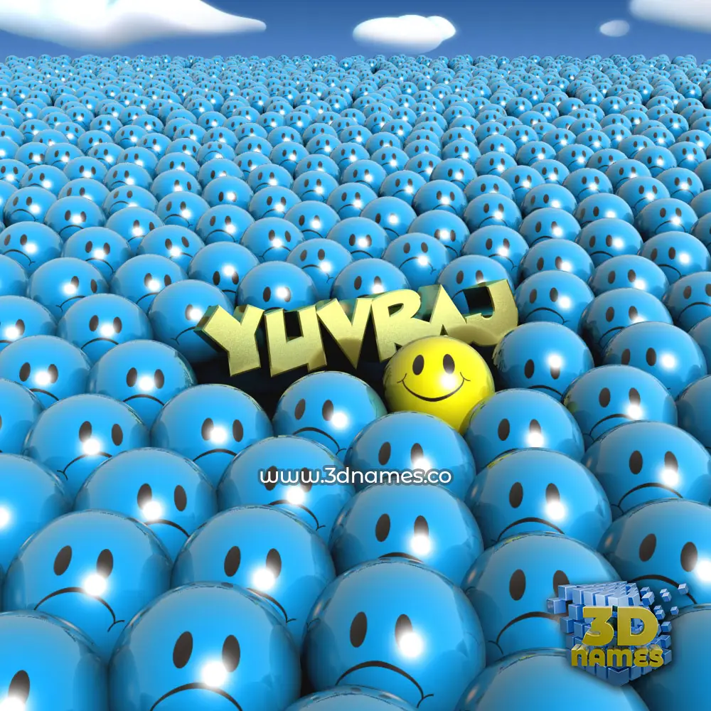 yuvraj in Special Smileys style - 3D name wallpaper