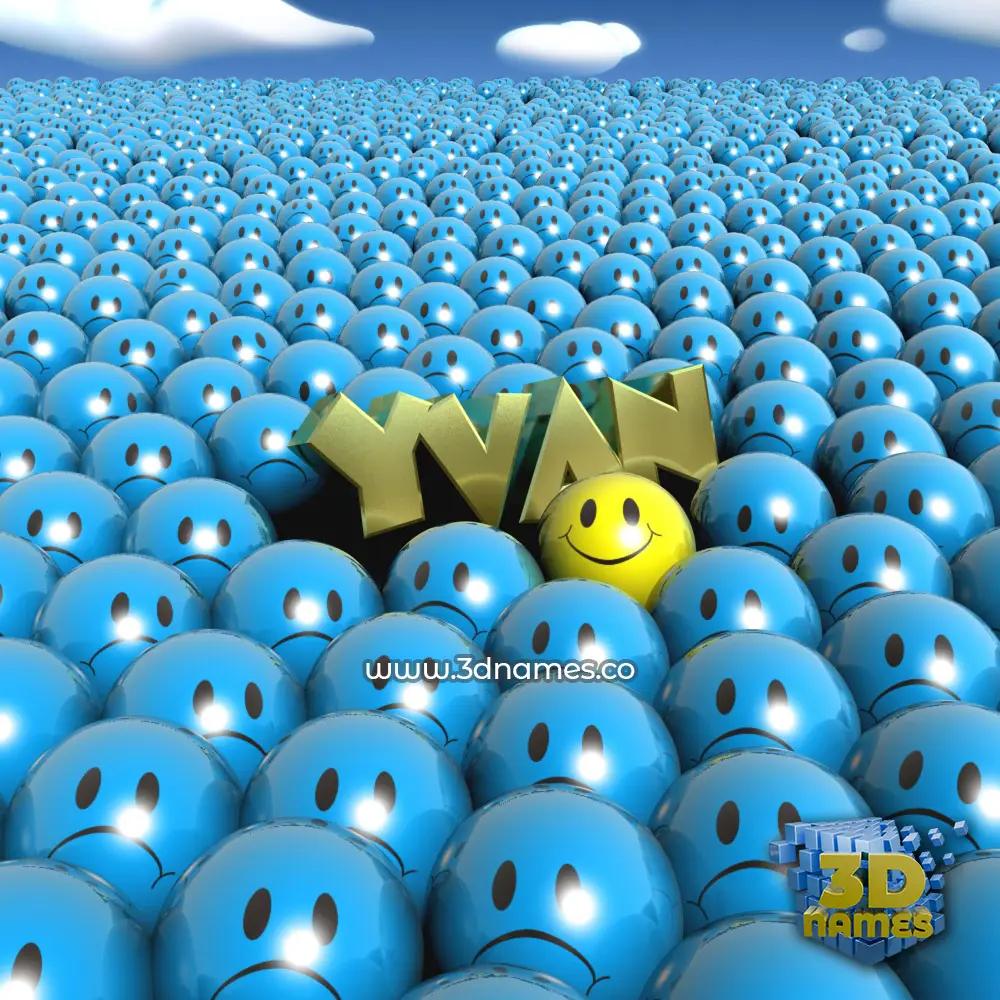 yvan in Special Smileys style - 3D name wallpaper