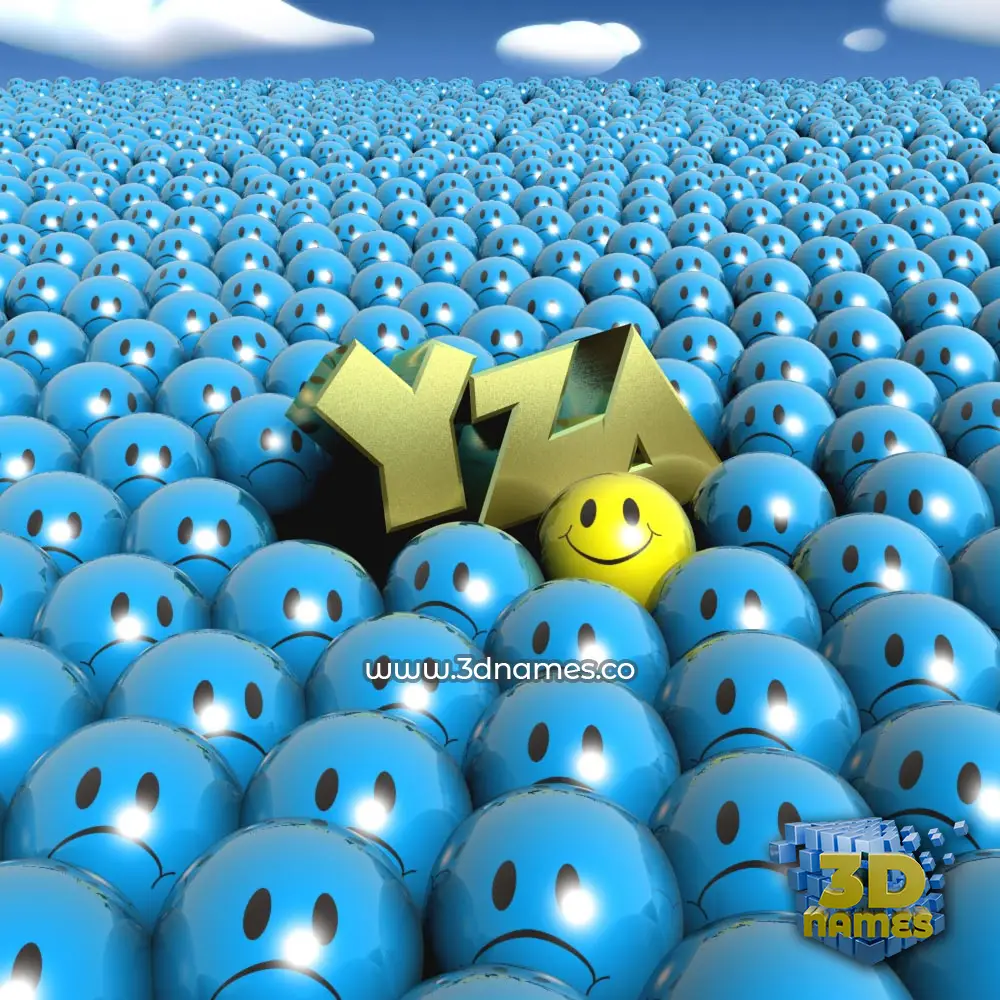 yza in Special Smileys style - 3D name wallpaper