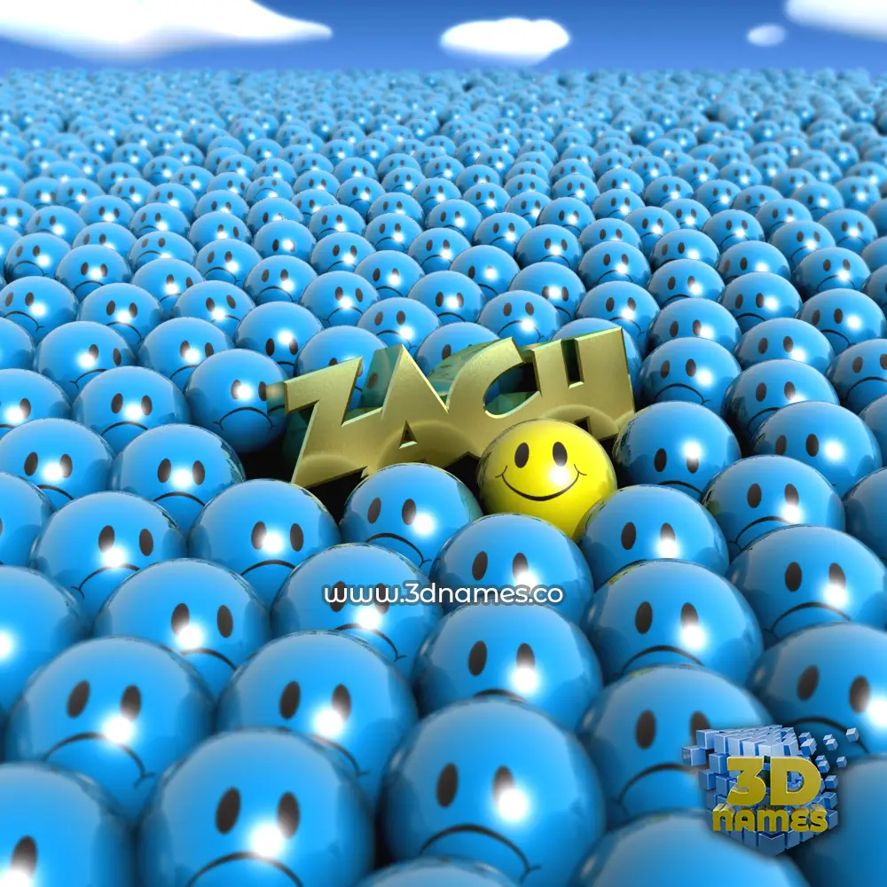 zach in Special Smileys style - 3D name wallpaper