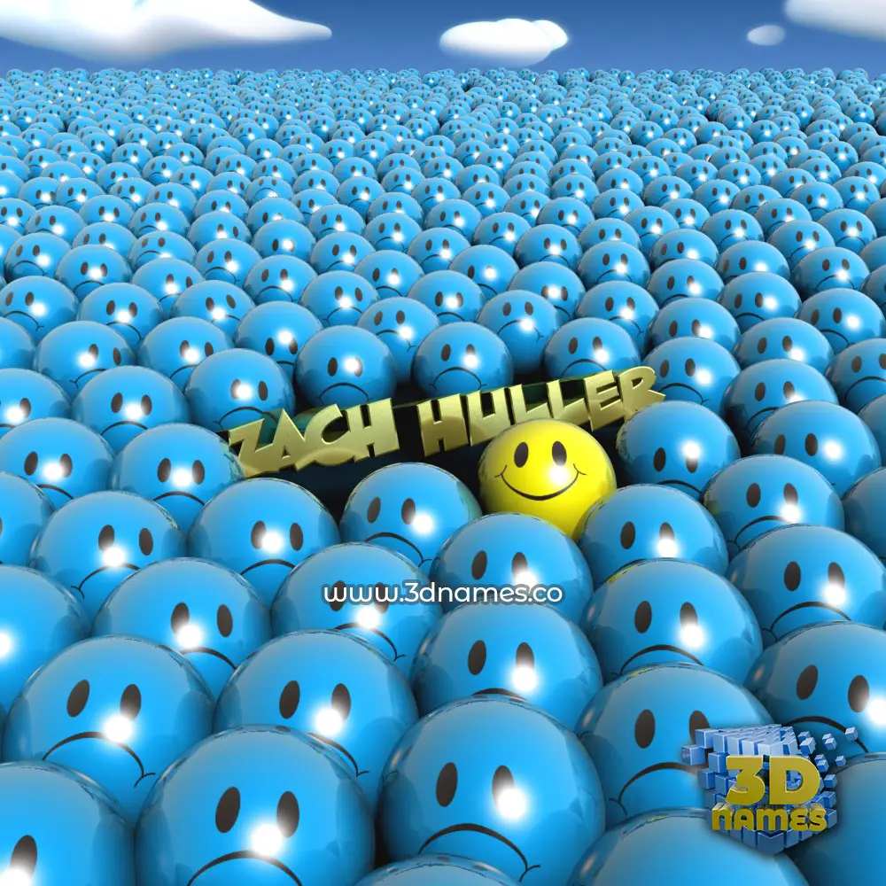 zach huller in Special Smileys style - 3D name wallpaper