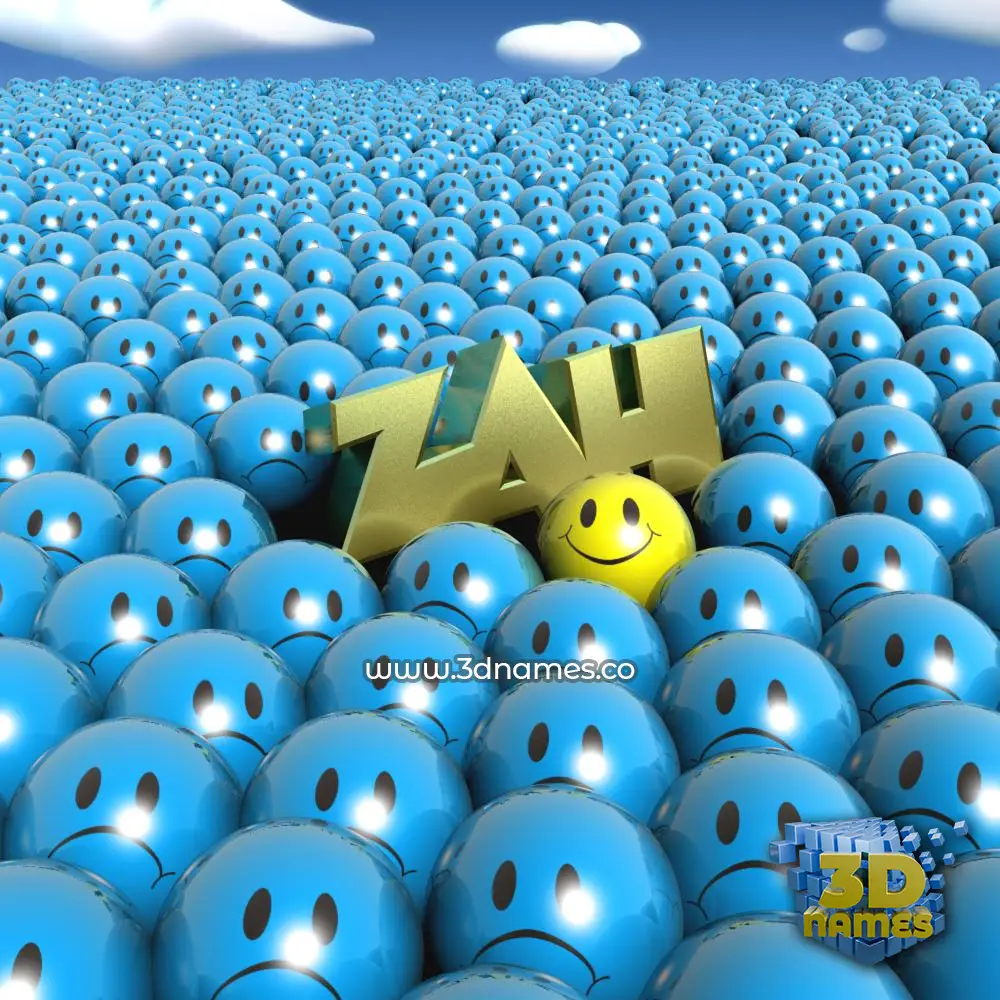 zah in Special Smileys style - 3D name wallpaper