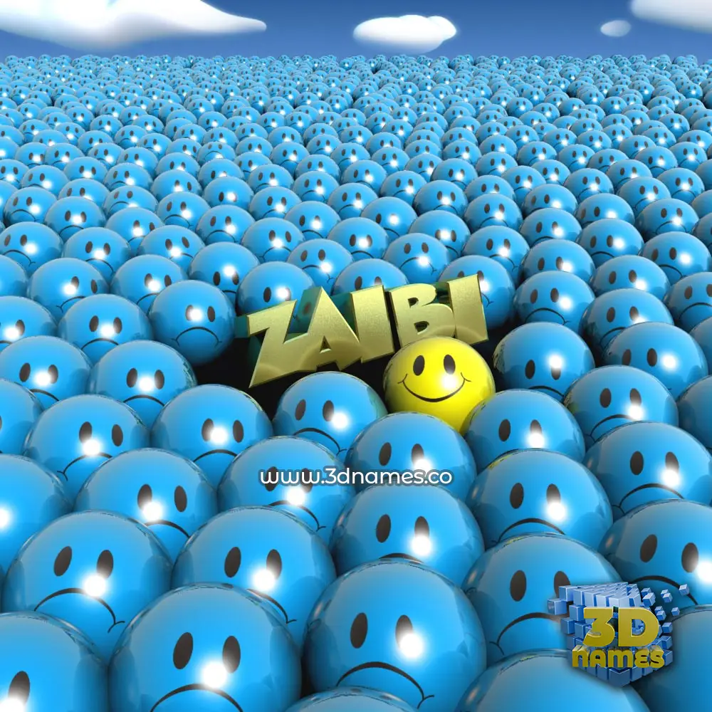 zaibi in Special Smileys style - 3D name wallpaper
