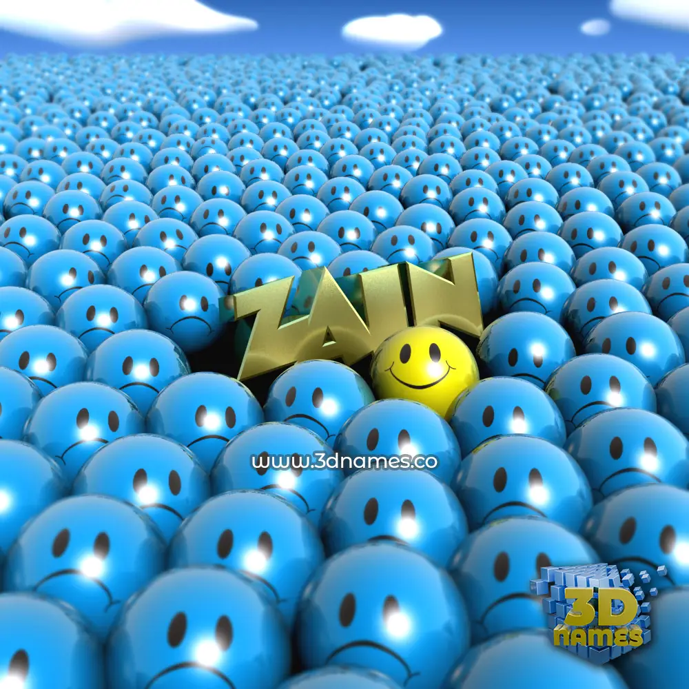 zain in Special Smileys style - 3D name wallpaper