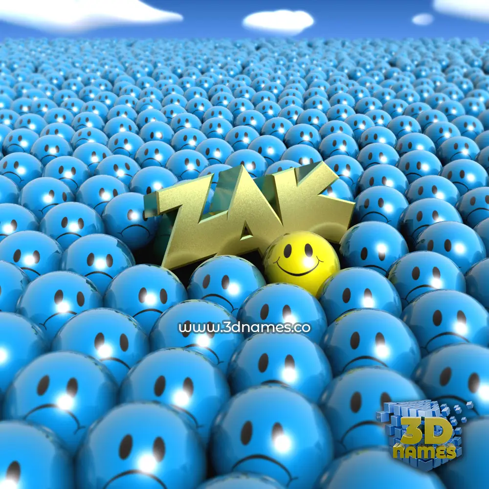 zak in Special Smileys style - 3D name wallpaper