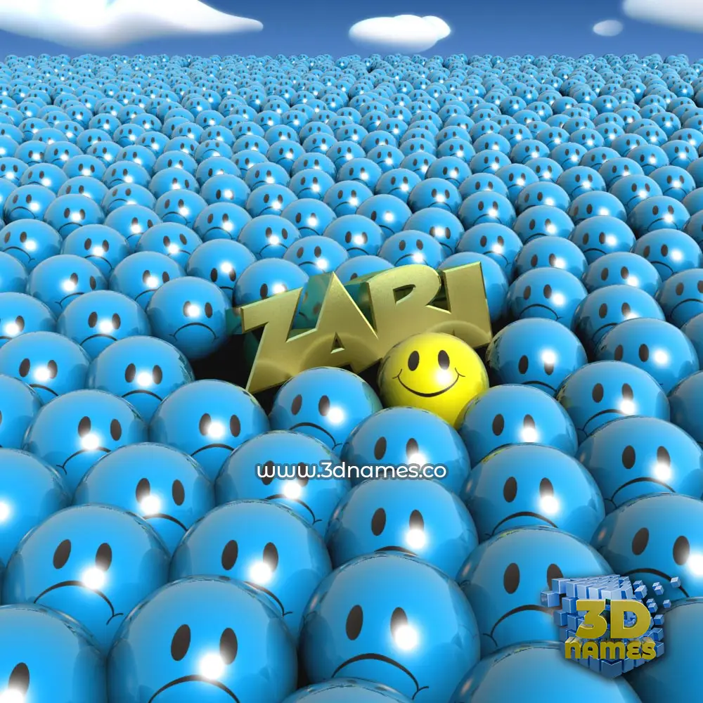 zari in Special Smileys style - 3D name wallpaper