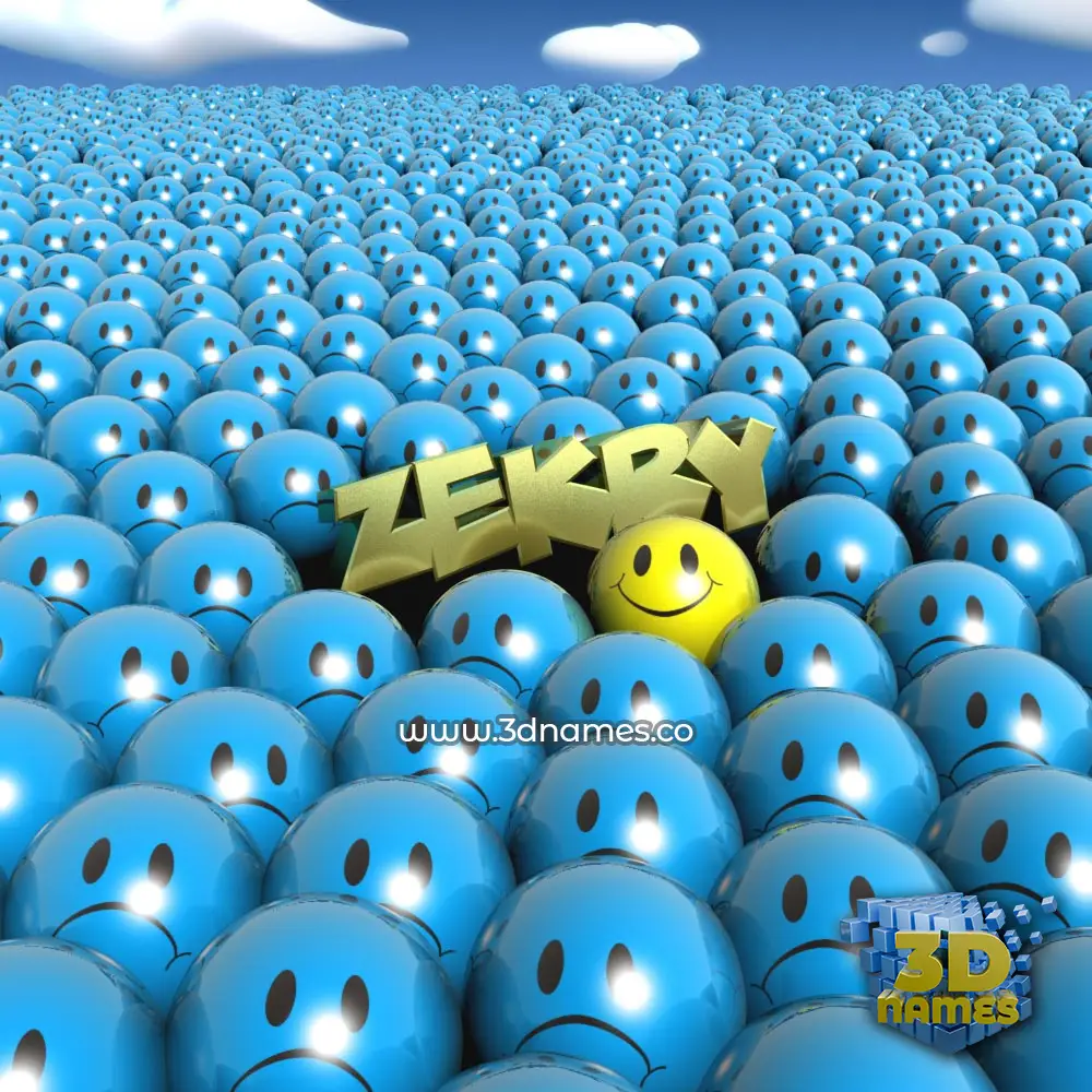 zekry in Special Smileys style - 3D name wallpaper